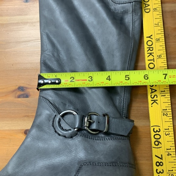 Arnold Churgin Italian made, 100% leather over the knee gray boots - Picture 13 of 17